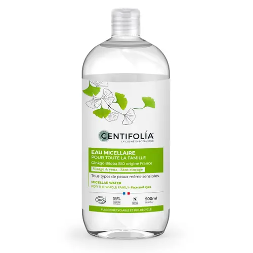 Extérieur utile：Eau micellaire pour toute la famille bio Centifolia - 500 ml