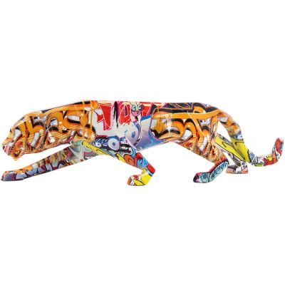 Léopard en résine Graffiti 47 x 9 x 14 cm