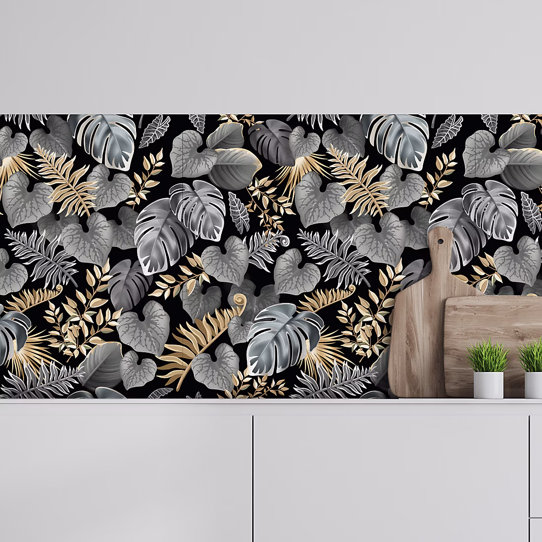 Crédence adhésive décoration florale 40 × 200 cm