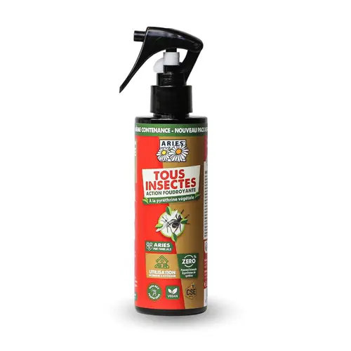 Extérieur plaisir：Spray insecticide action foudre tous insectes Aries - 200 ml