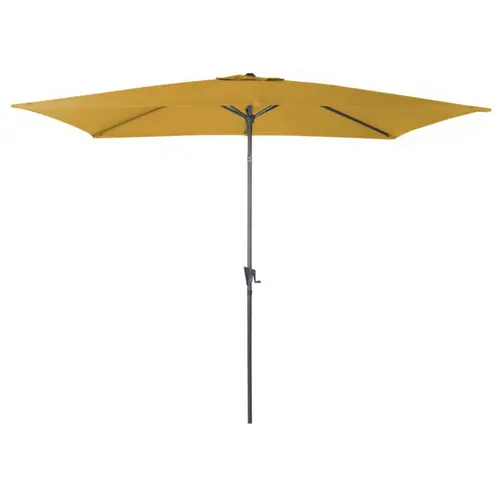 Extérieur malin：Parasol droit rectanguaire en aluminium coloris jaune curry - 300 x 200 cm