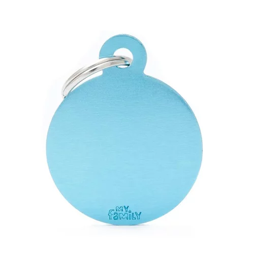 Jardin équipement：Médaille basic grand cercle pour chien en aluminium bleu azur