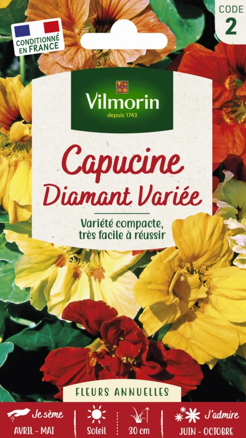 Nature facile：Graines de Capucine Diamant variée Vilmorin - graines à semer