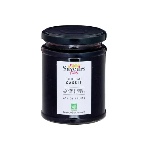 Confort au jardin：Confiture bio moins sucrée extra saveurs fruits cassis - 310 g
