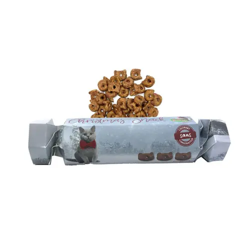 La solution pour vos extérieurs:Cracker de Noël pour chat au poulet/thon et saumon Bubimex - 100 g