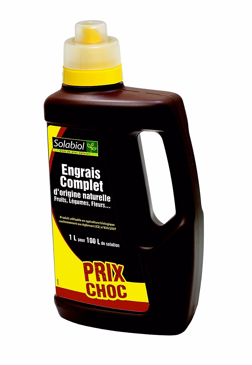 Engrais liquide complet fruits – légumes et fleurs Solabiol 1L