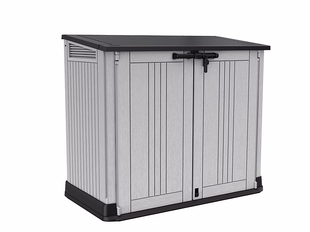Coffre de jardin – Abri de Jardin Horizontal Gris 880 Litres