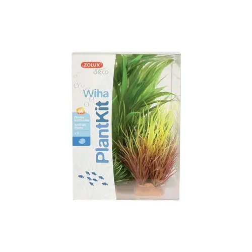L’esprit jardin:Kit aquarium coloris multicolore 3 plantes artificielles Zolux Plantkit Wiha n°2 - 11 x 11 x 15 cm