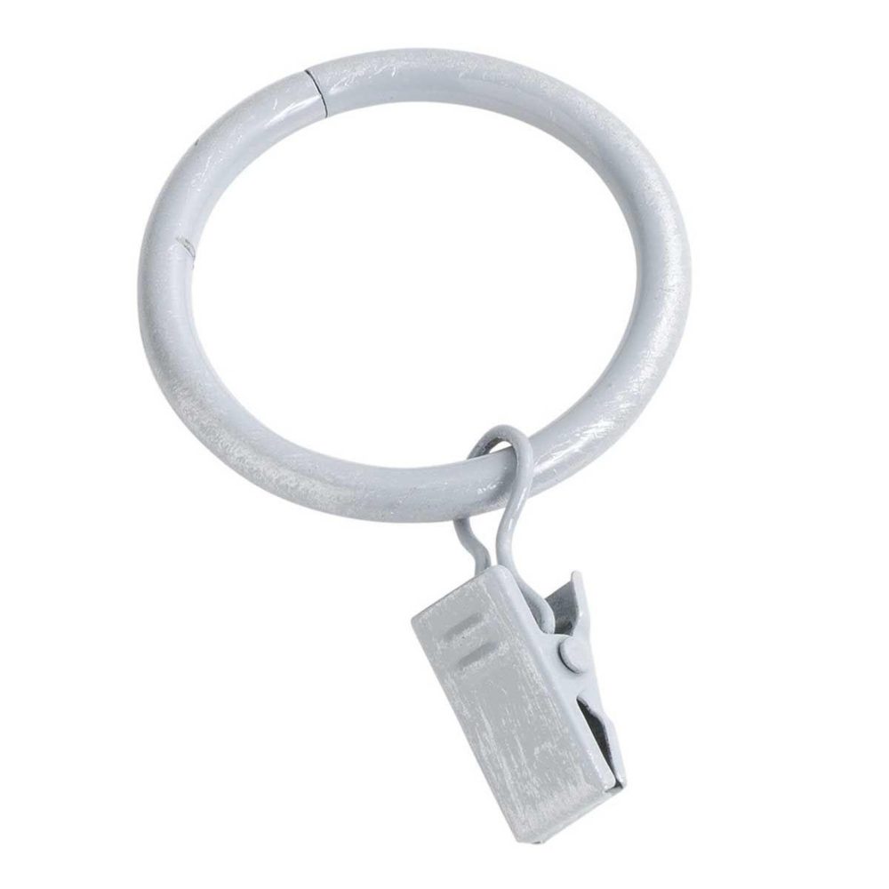 Douceur d'Intérieur Lot de 10 anneaux pince 12cm gris & argent