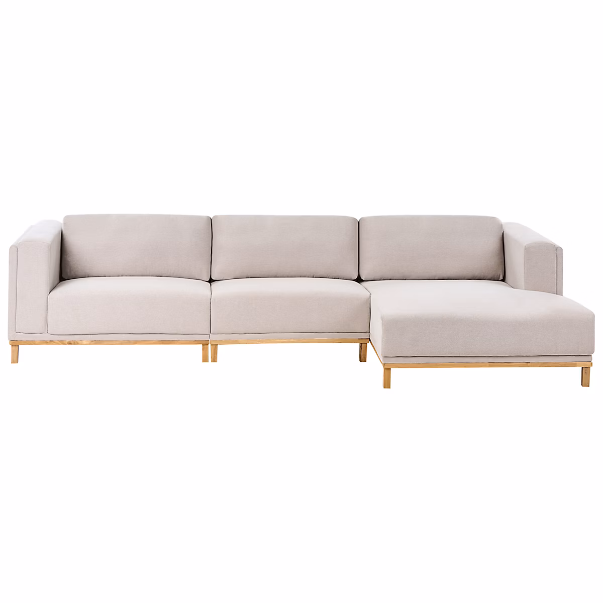 Canapé d'angle 5 places VENG Tissu Beige clair Côté gauche | Canapé