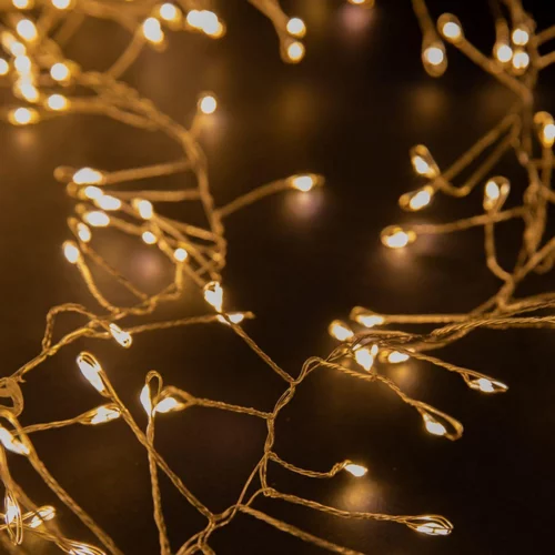 Jardin confort：Guirlande lumineuse LED à lumière fixe blanc chaud sur secteur - 9 m