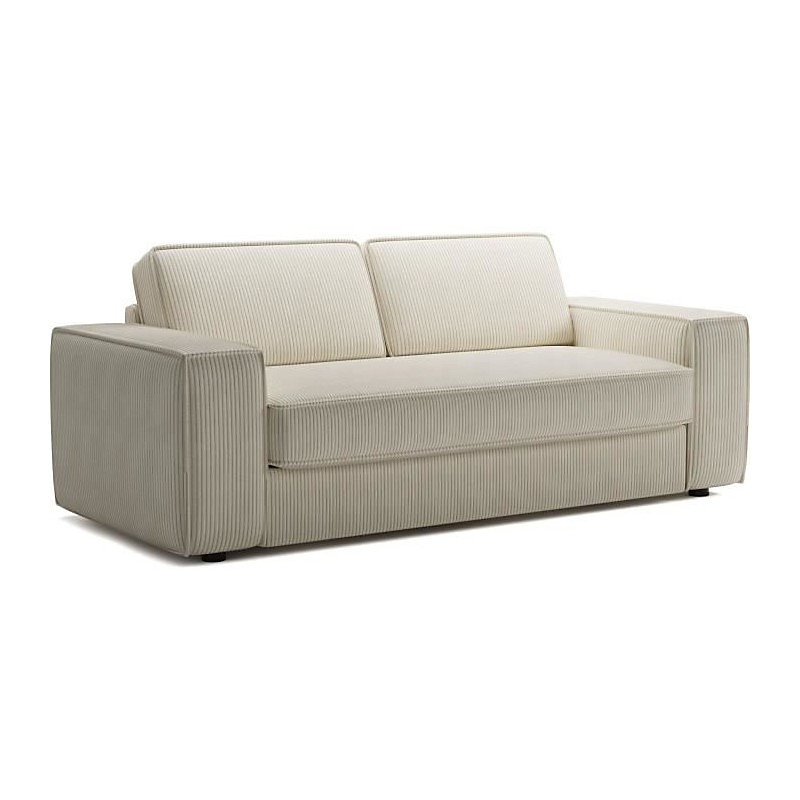 Canapé convertible express en velours côtelé – PAOLA, 210 × 100 × 87 cm