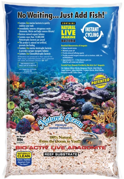 Accessoire jardin：Sable vivant pour aquarium coloris blanc Antinea Reef - 7,25 kg (1,0 - 12,5 mm)