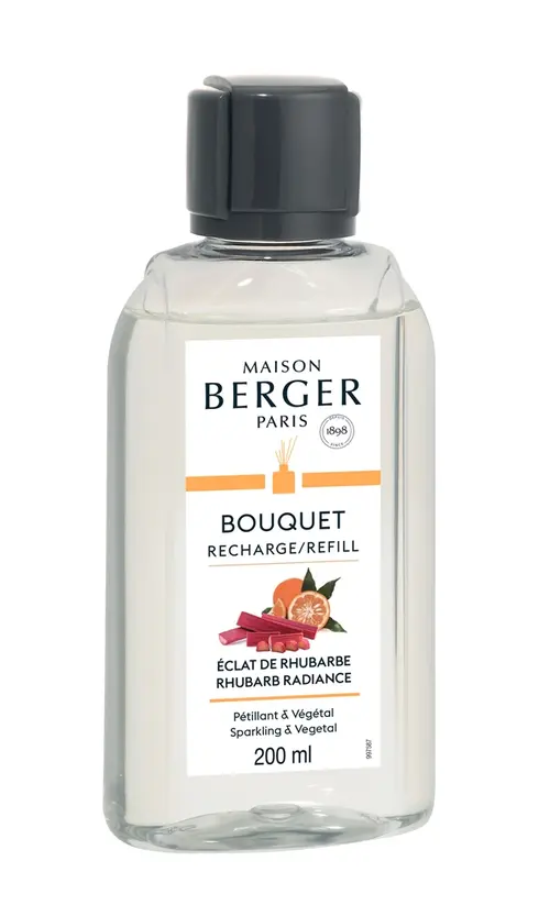Tout au jardin:Recharge de bouquet parfumé senteur éclat de rhubarbe Maison Berger - 200 ml