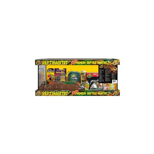 Essentiel maison:Kit terrarium complet pour tortues terrestres coloris noir Zoomed Reptihab – 76 x 30 x 30 cm