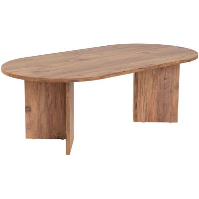 Table basse ovale en aggloméré Sable (Pin)