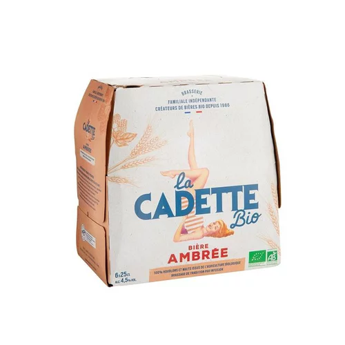 Une solution pratique pour l’extérieur:Pack bière ambrée bio La Cadette - 6 x 25 cl