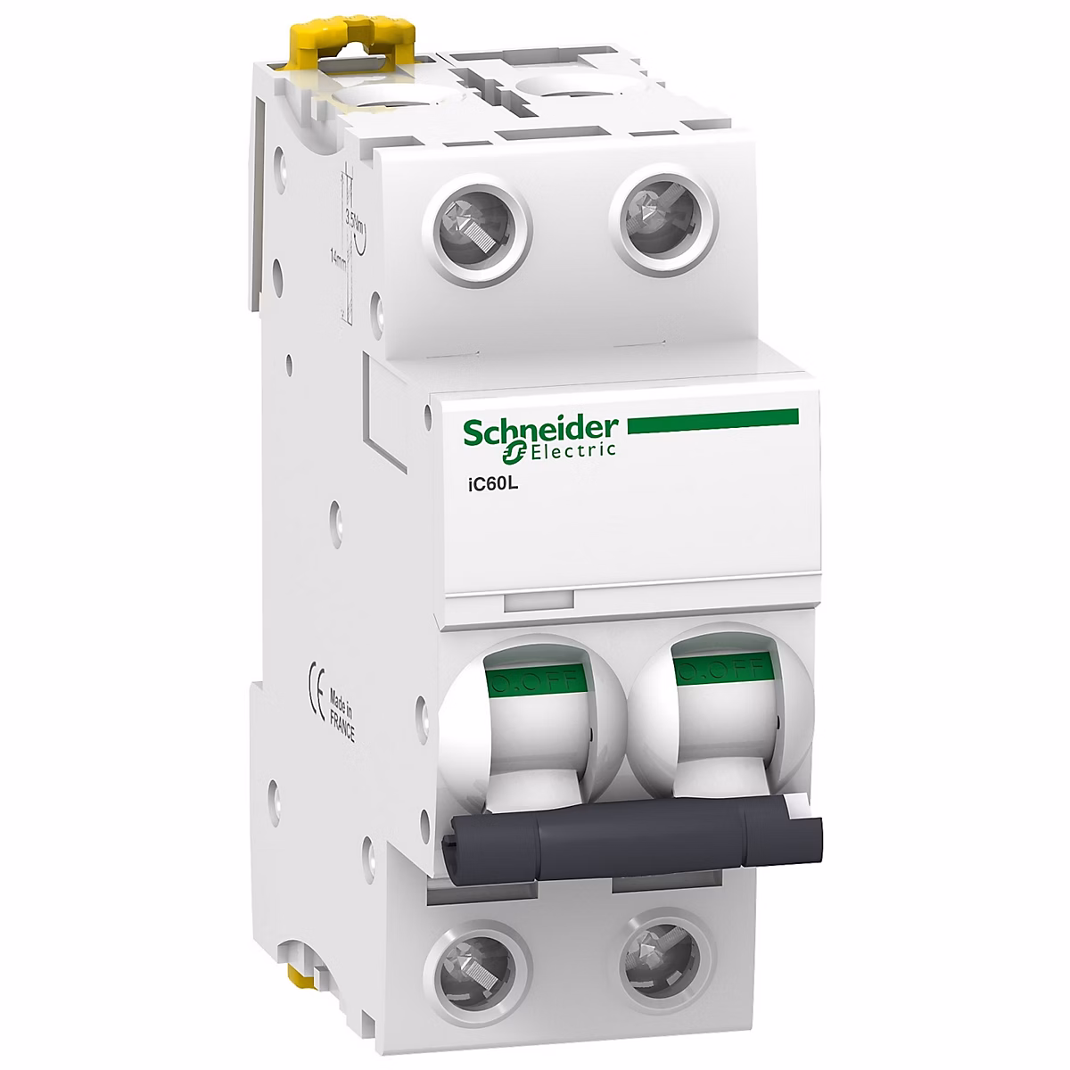 A9f94216 Schneider Ic60l Disjoncteur Bipolaire 16a – 2p, Courbe C, 25ka, Bornes à Vis étrier