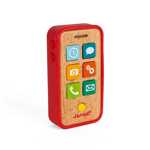 Utile jardin：Téléphone sonore rouge à piles – 18 à 36 mois